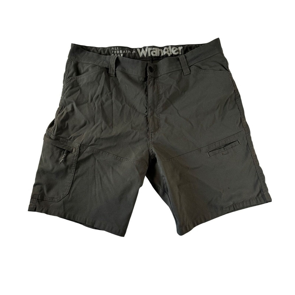 Wrangler ATG All Terrain Gear Performance Cargo Shorts Olive Drab Mens 34